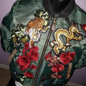 Handmade Patchwork with Bling Bomber Jacket