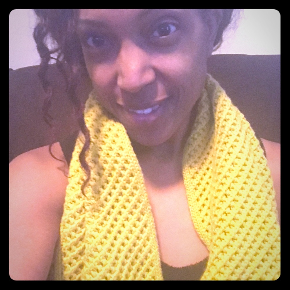 Lime green infinity scarf
