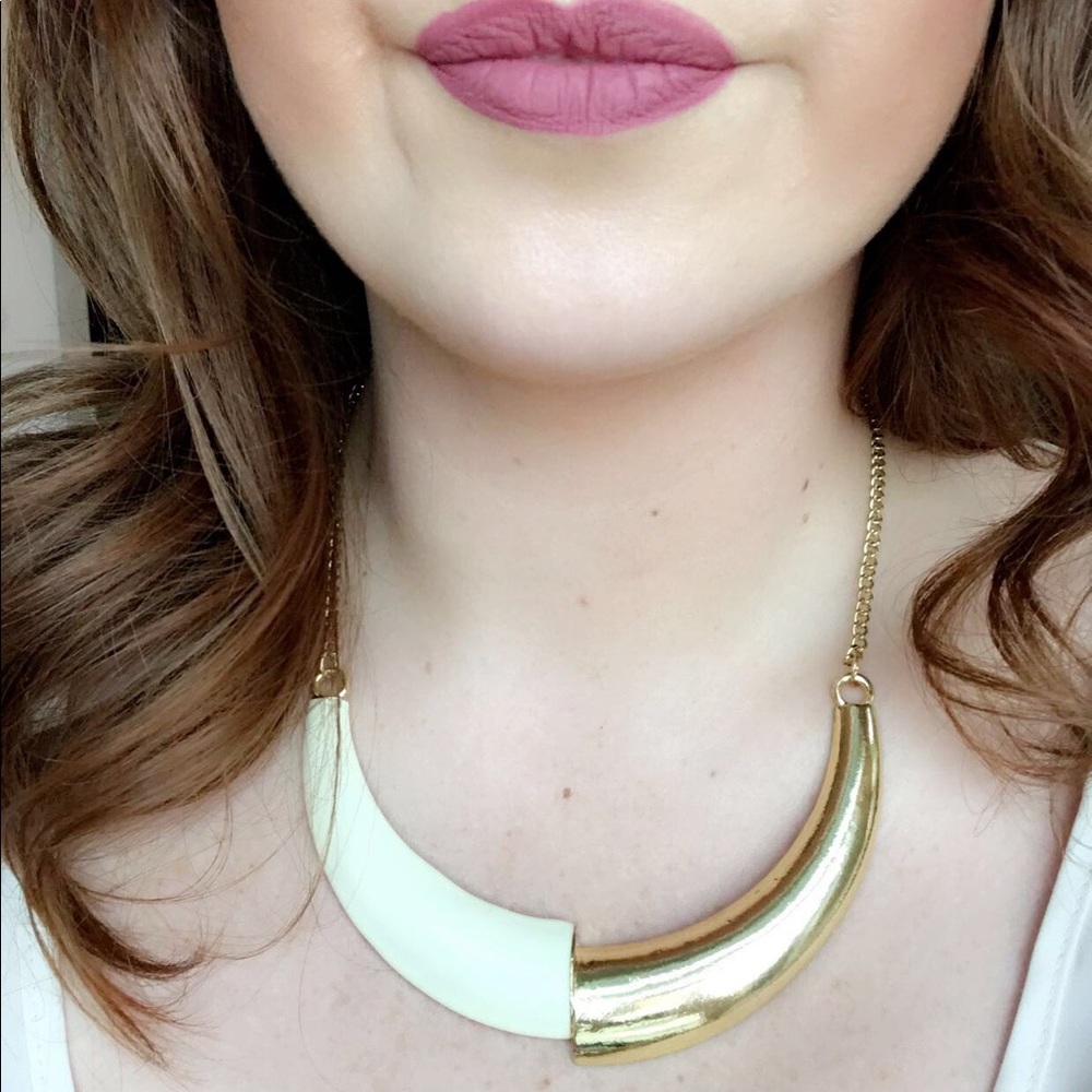 GOLD & CREAM Bib Necklace