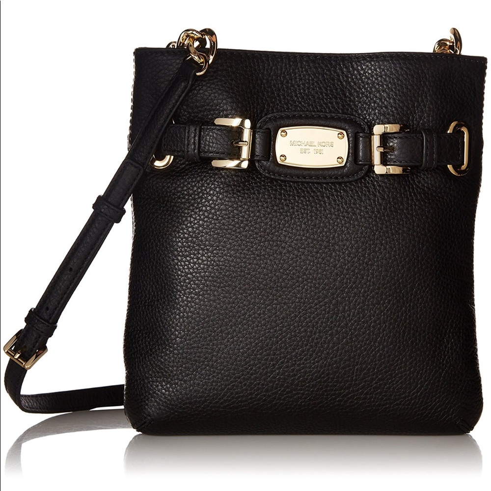 Michael Kors Black Leather Hamilton Crossbody