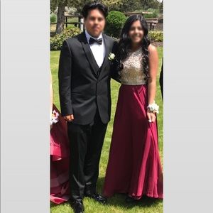 Long Burgundy Prom Dress