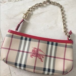 Burberry Clara Haymarket Wristlet Clutch