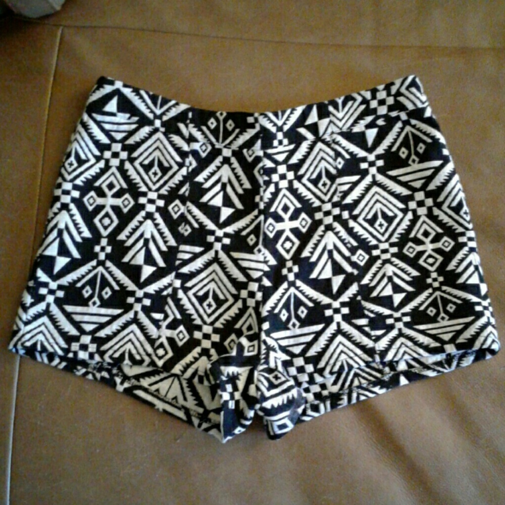 Black and white female shorts