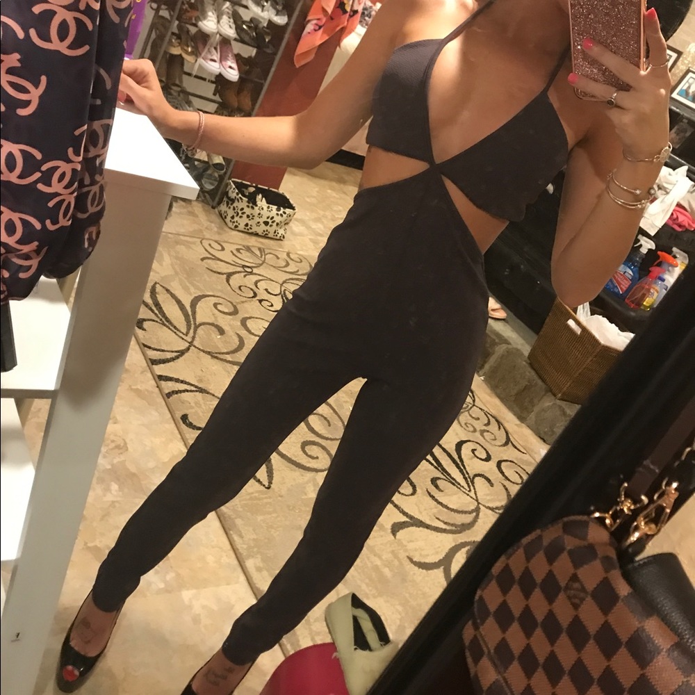 Halter cut out jumpsuit