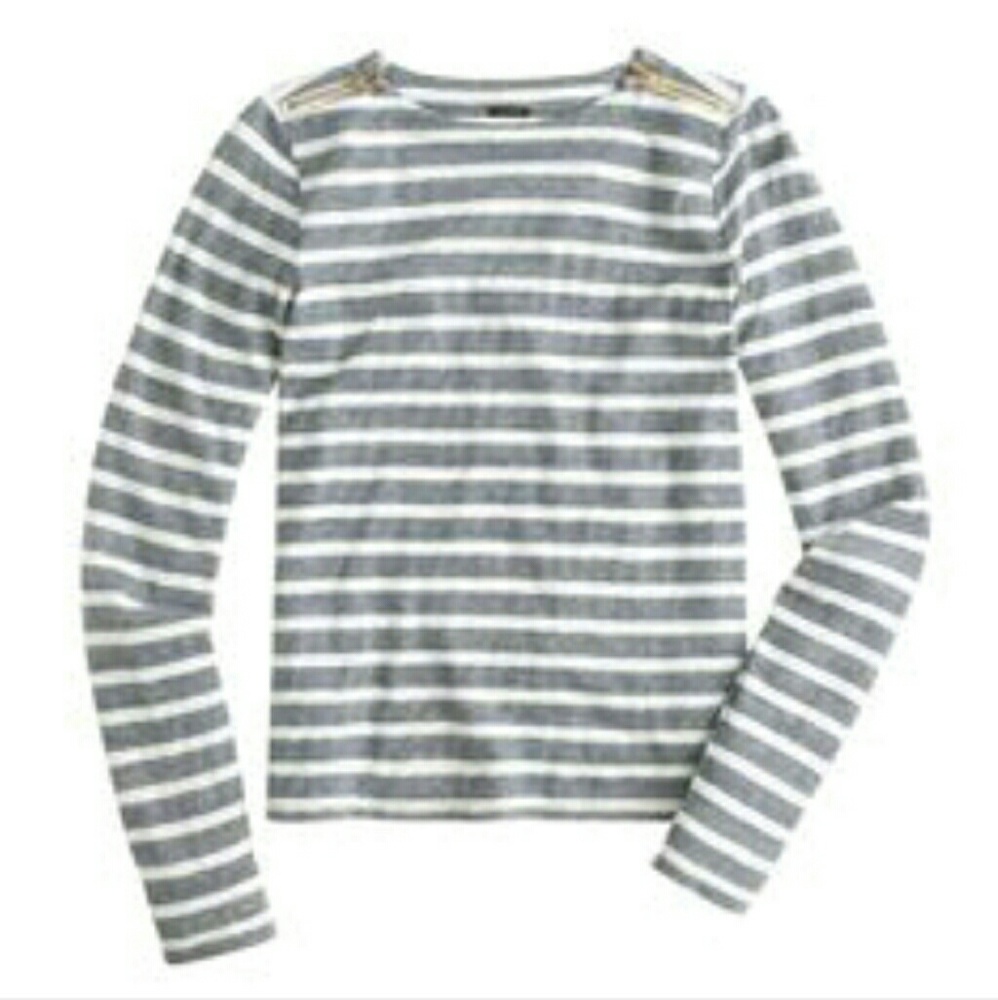 Women's J. Crew Painter Zipper Tee Size M EUC