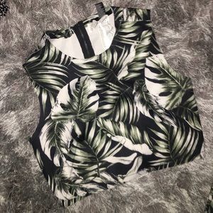 Tropical Leaf Crop Top