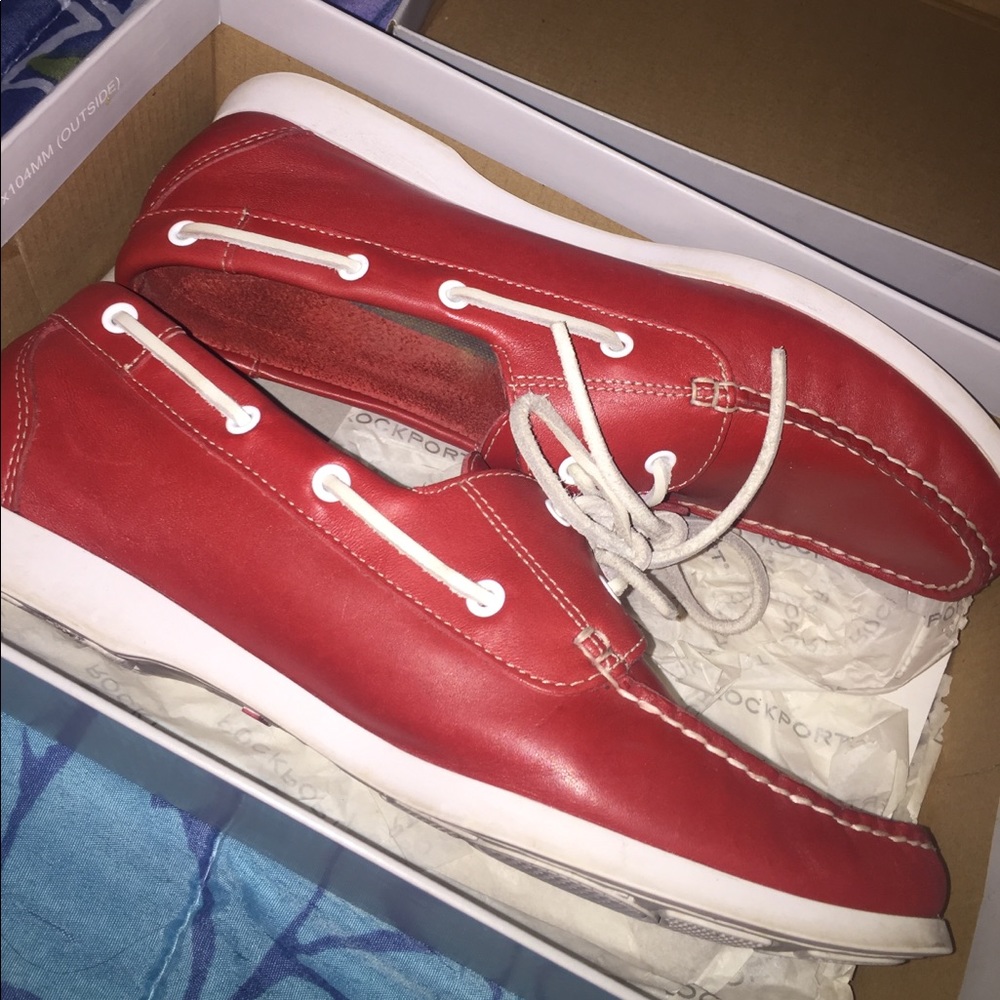 Rockport red loafers