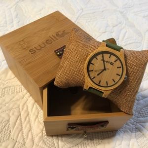 Swell Backpacker Watch - Forest Green/Bamboo
