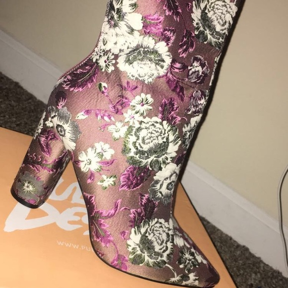 Public Desire Shoes - Floral Ankle Booties