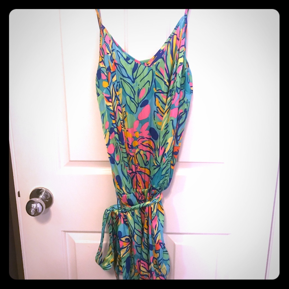 Deanna Tank Romper in Multi Hot Spot