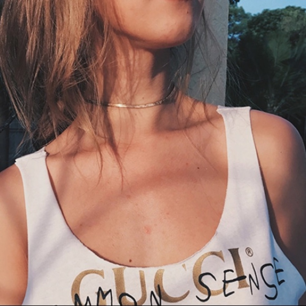 Gold snake chain choker