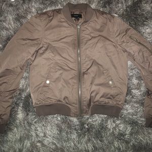 Mauve-Tan Bomber Jacket