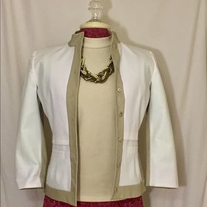 Ivory and tan Tahari blazer