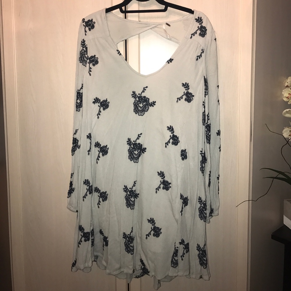Baby blue @long sleeve free people dress.