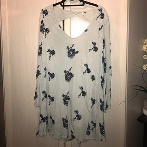 Baby blue @long sleeve free people dress.