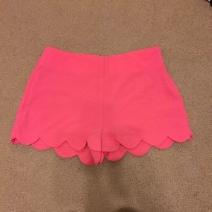 Pink scalloped shorts