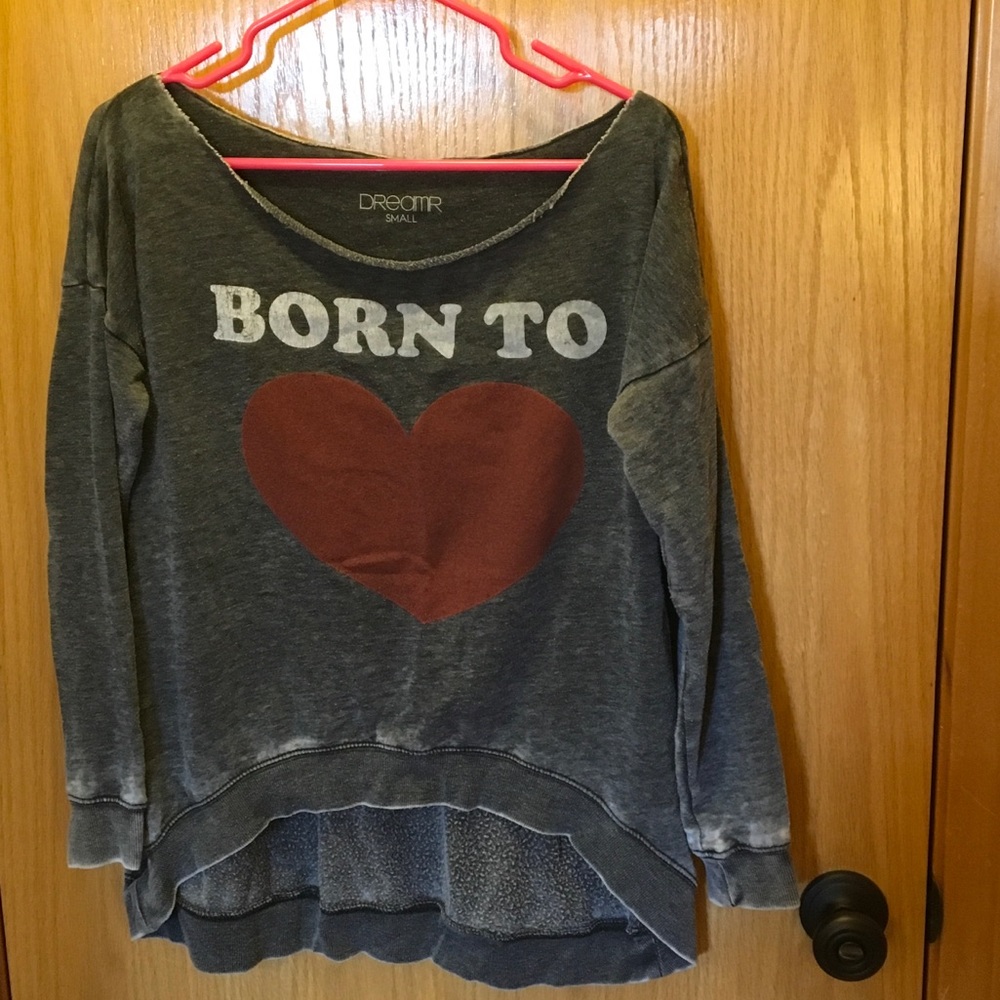 Off the shoulder love sweatshirt
