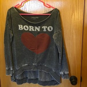 Off the shoulder love sweatshirt