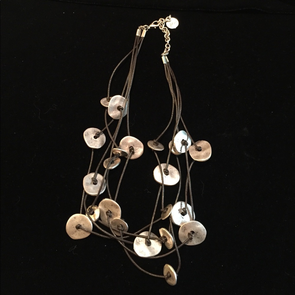 Boho silver necklace