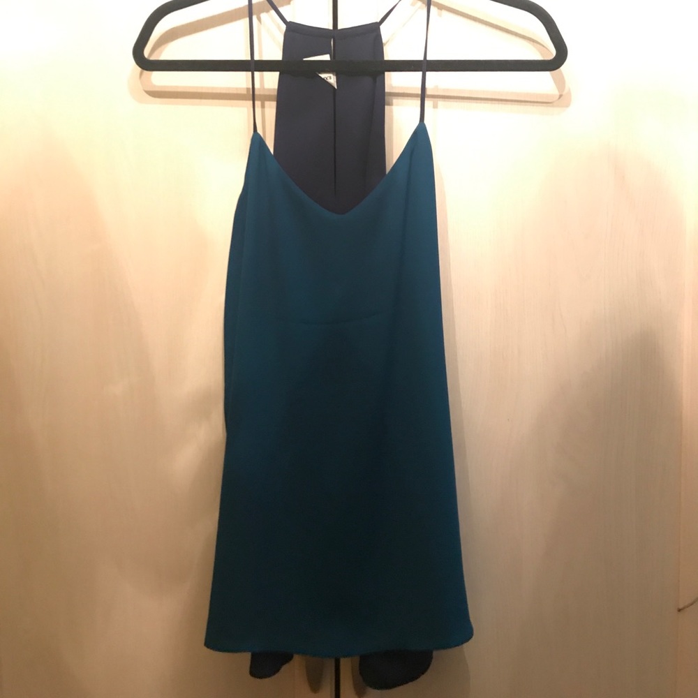 Reversible blue tank top.
