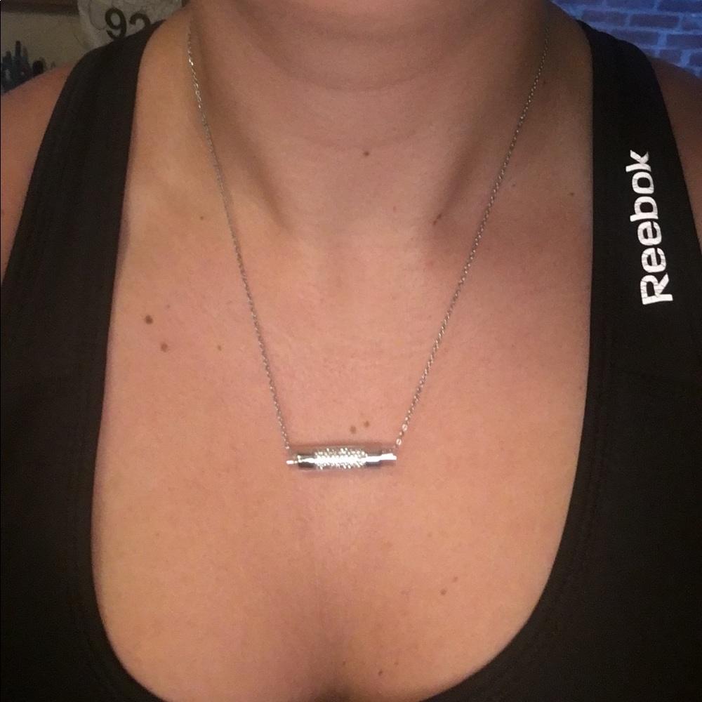 Sterling silver, studded necklace.