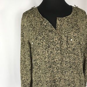 Collarless button down shirt by Inspyre Sz 12