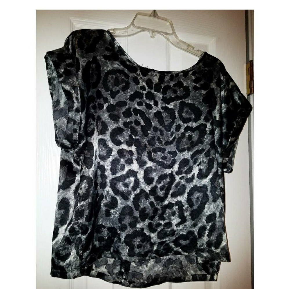 Silver Leopard Print Blouse
