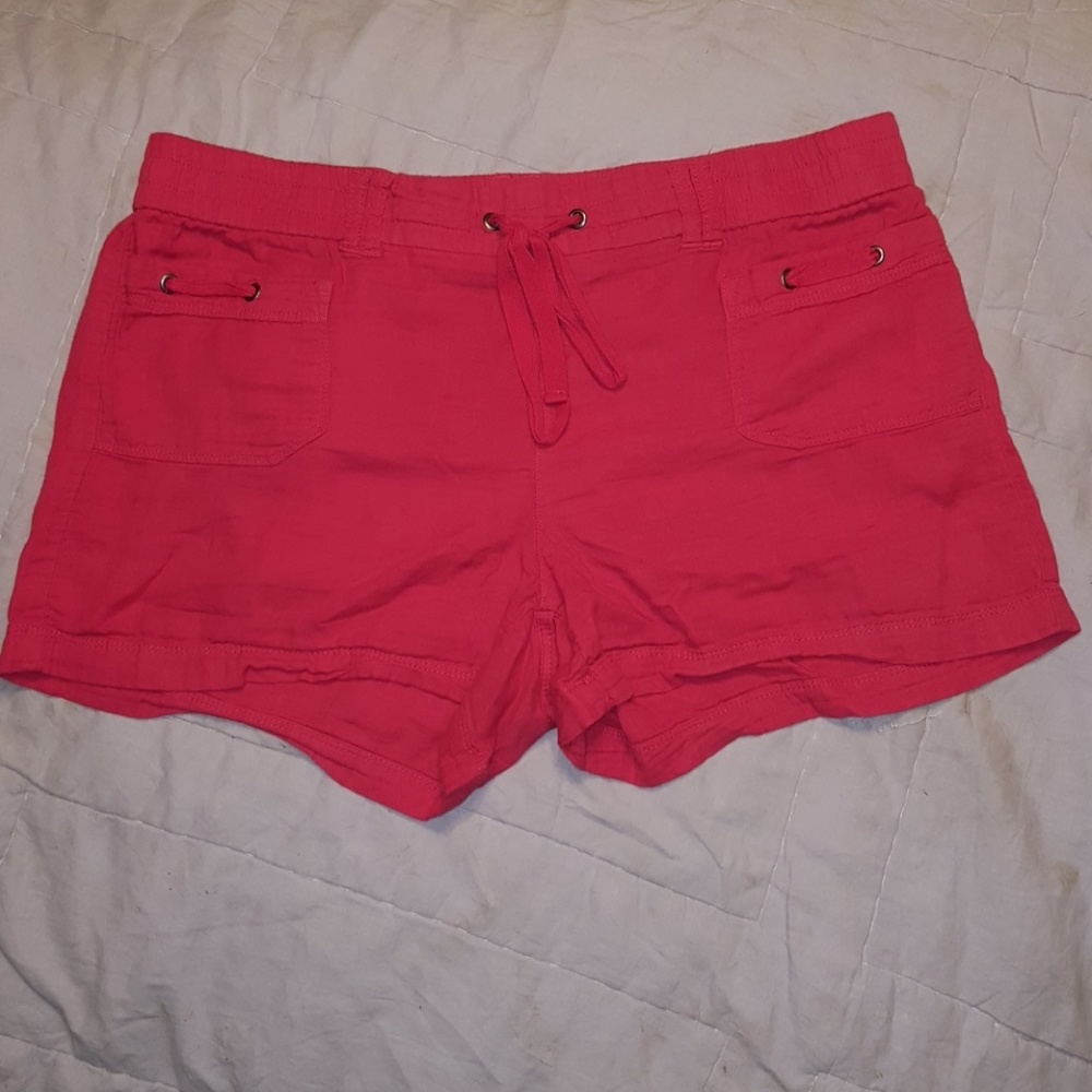Maurices Dark coral linen shorts