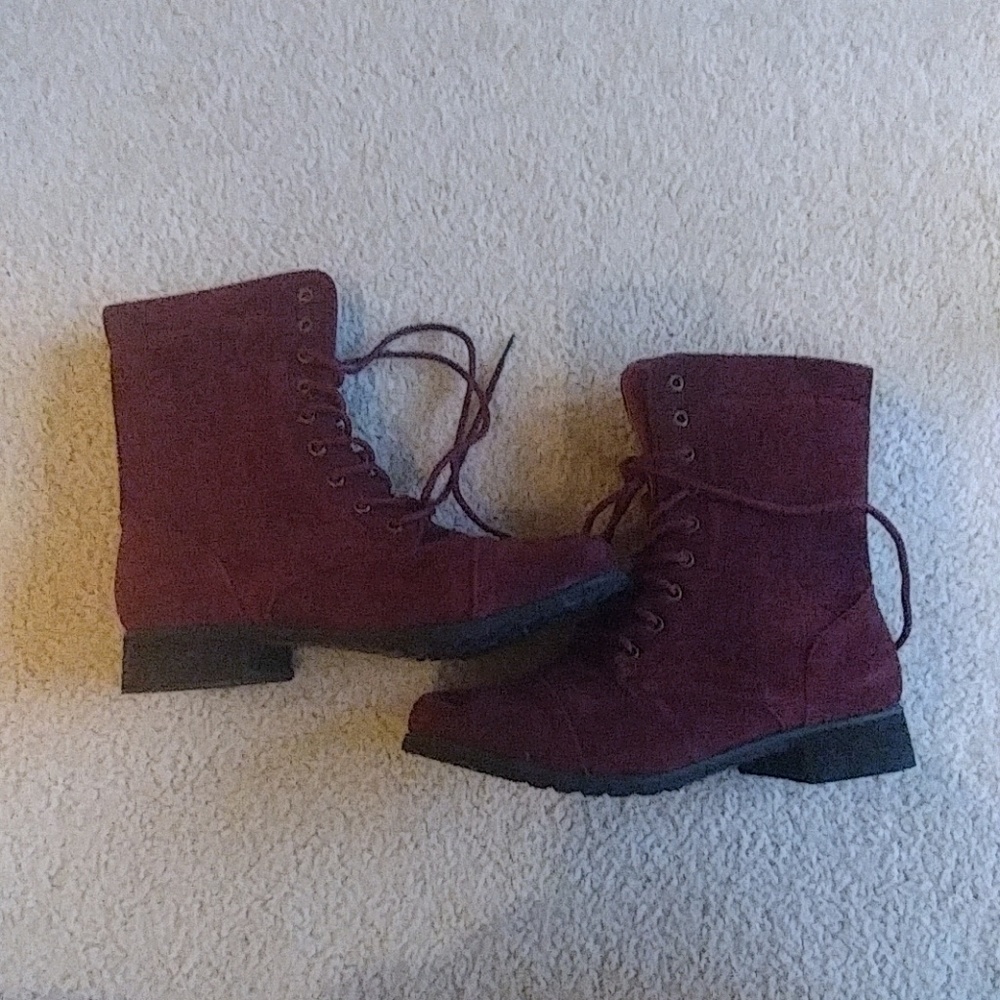 Burgandy Suede Boots
