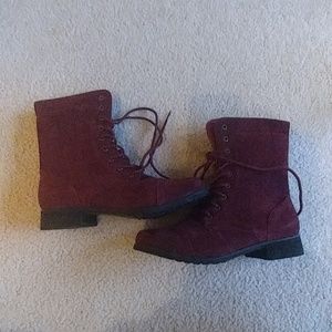 Burgandy Suede Boots