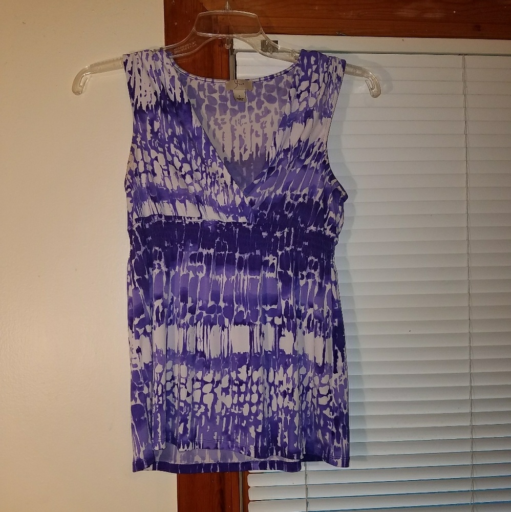 Purple and white tie dye tank