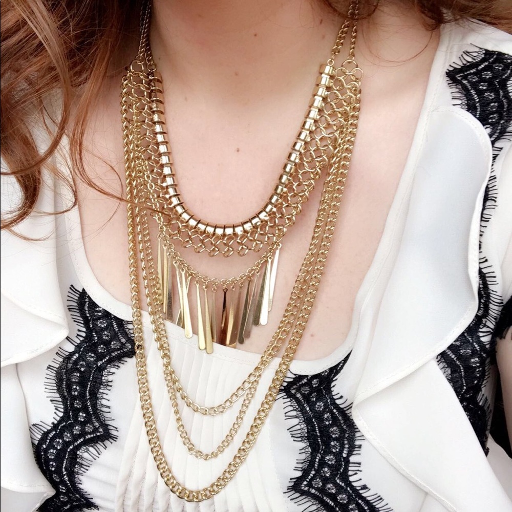 GOLD CHAIN - Extended necklace w/ Multiple layers
