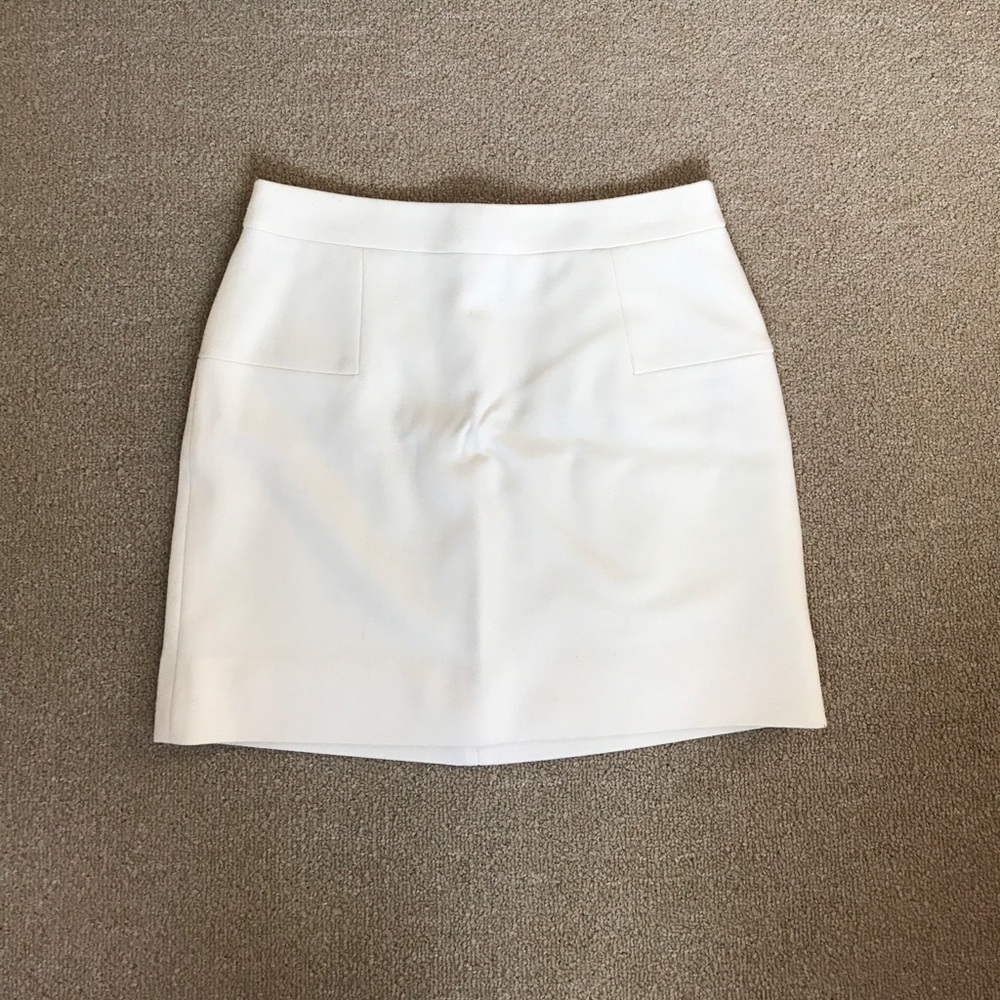 J. Crew White Wool Skirt