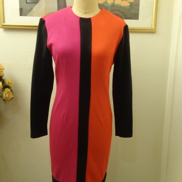 Vintage Sheri Martin Color Block Mod Dress - Picture 2 of 7