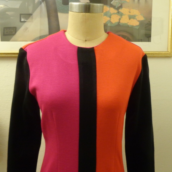 Vintage Sheri Martin Color Block Mod Dress - Picture 3 of 7