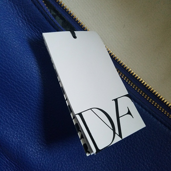 DVF Blue and Gingham leather clutch/pochette - Picture 5 of 5