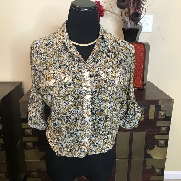 Ellen Tracy Print Blouse - Picture 1 of 5