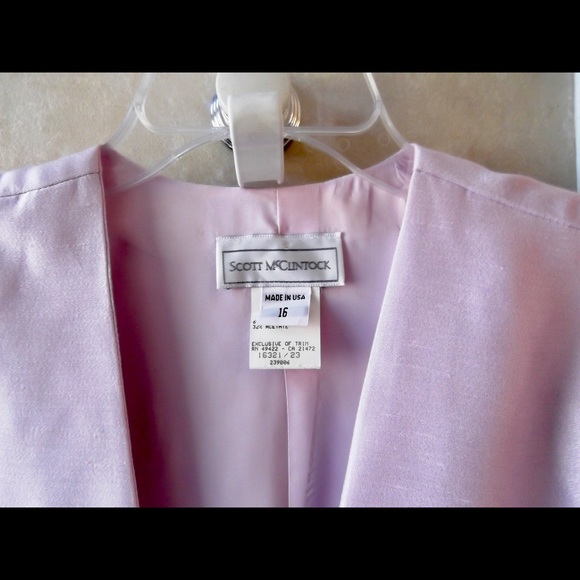 McClintock 3pc Lavender Linen Satin Skirt Suit 16 - Picture 4 of 8