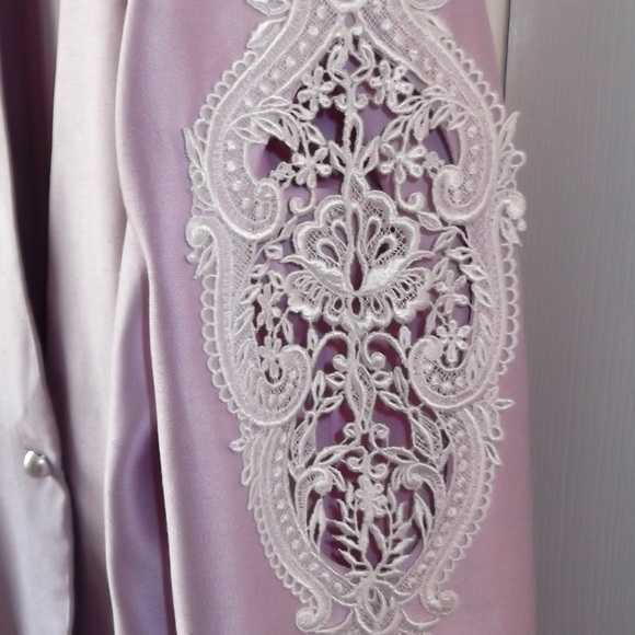 McClintock 3pc Lavender Linen Satin Skirt Suit 16 - Picture 3 of 8