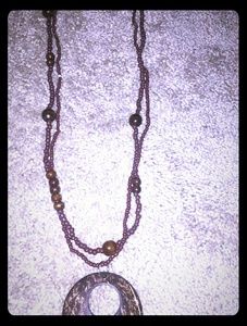 Vintage African Brown Beaded necklace