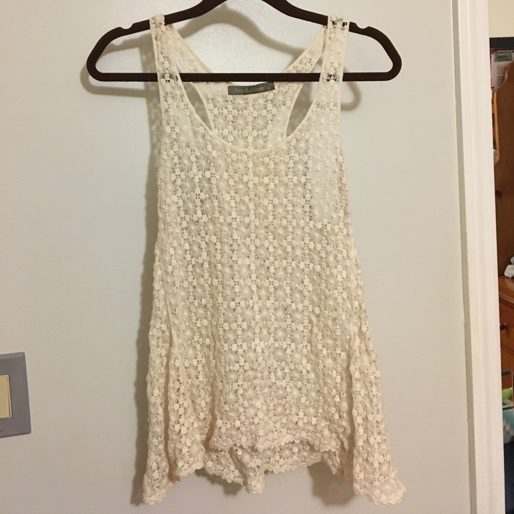 Finn & Clover White Woven Tank