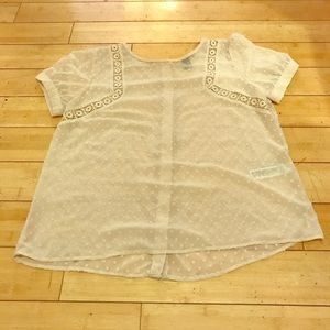 Sheer top with button detailing