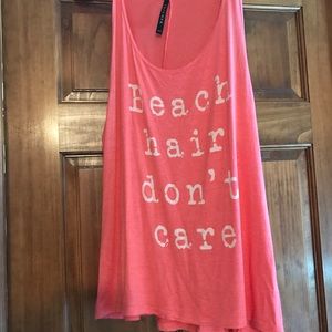 Like New Coral Beach Hair Dont Care Tank