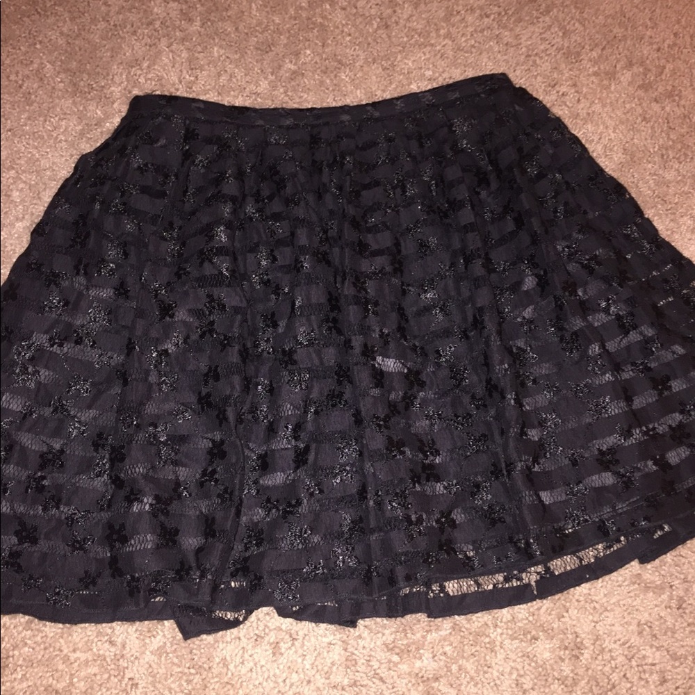 Black lace miniskirt