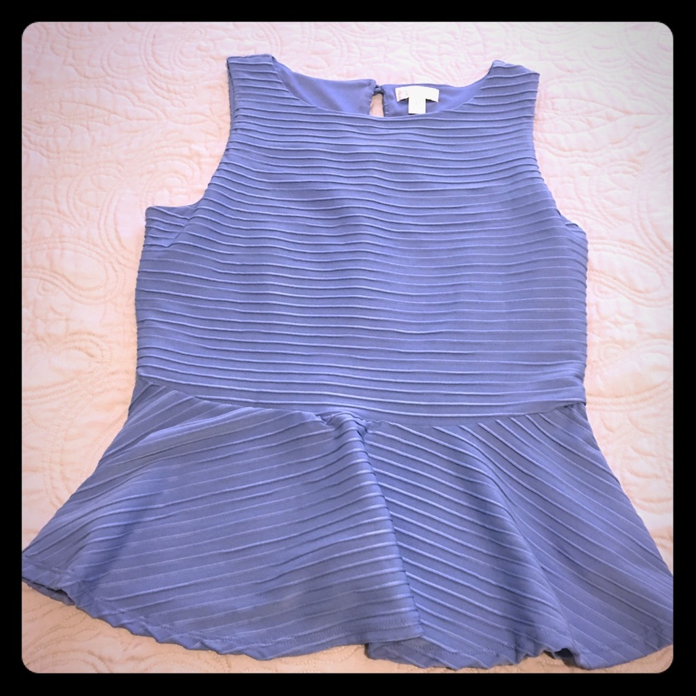 Peplum Top (Slate Blue)