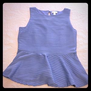 Peplum Top (Slate Blue)