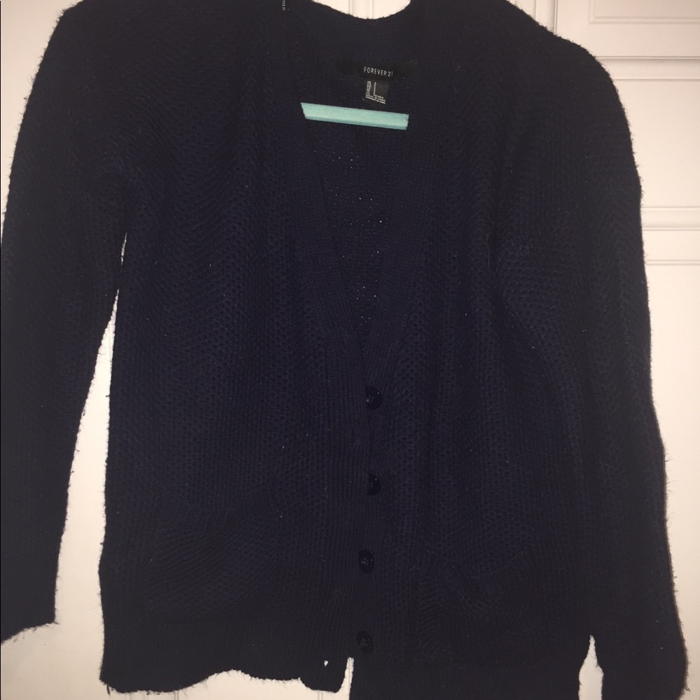 Blue Button Up Cardigan