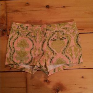 J. Crew 3" Pink and Green Patterned Shorts