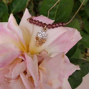 Crystal Skull charm necklace