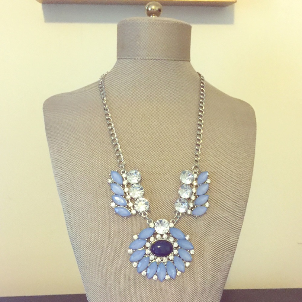 ❌SOLD LOCALLY❌ Statement blue rhinestone necklace